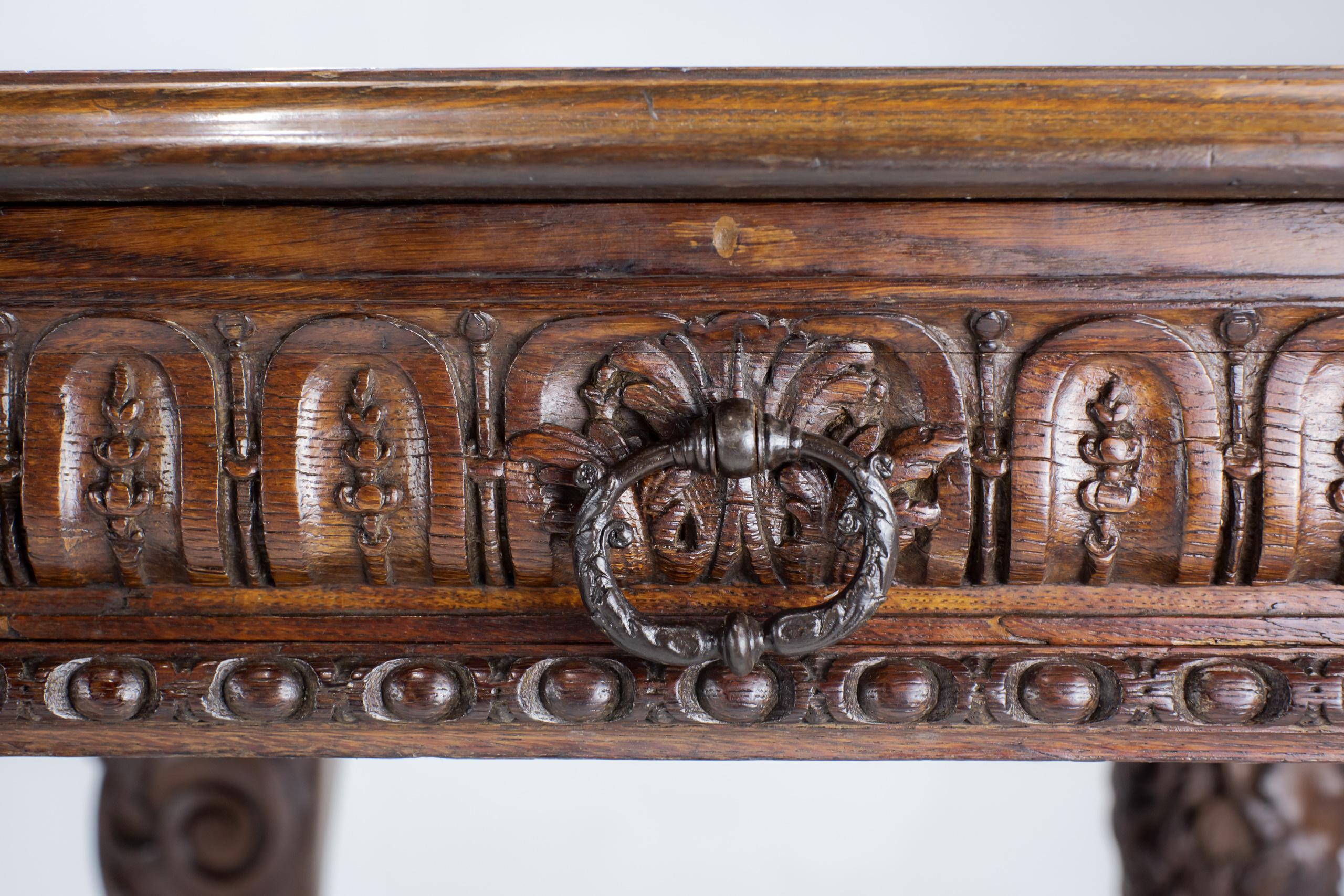 Large Impressive Carved Wood Pallazzo Console or Server For Sale 2