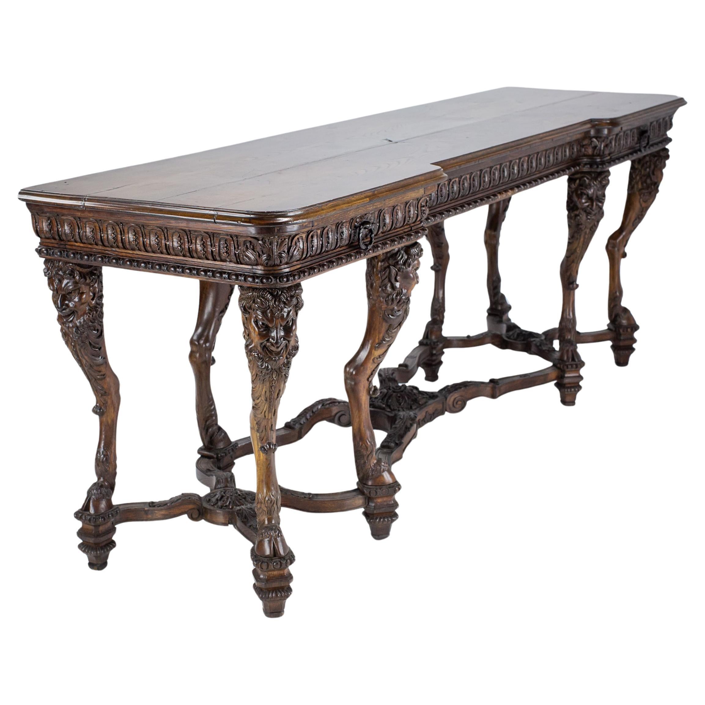 Large Impressive Carved Wood Pallazzo Console or Server