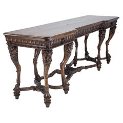 Grande console ou service en bois sculpté Pallazzo impressionnant