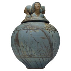 Large Impressive Ceramic Covered Jar by Chris Bramble