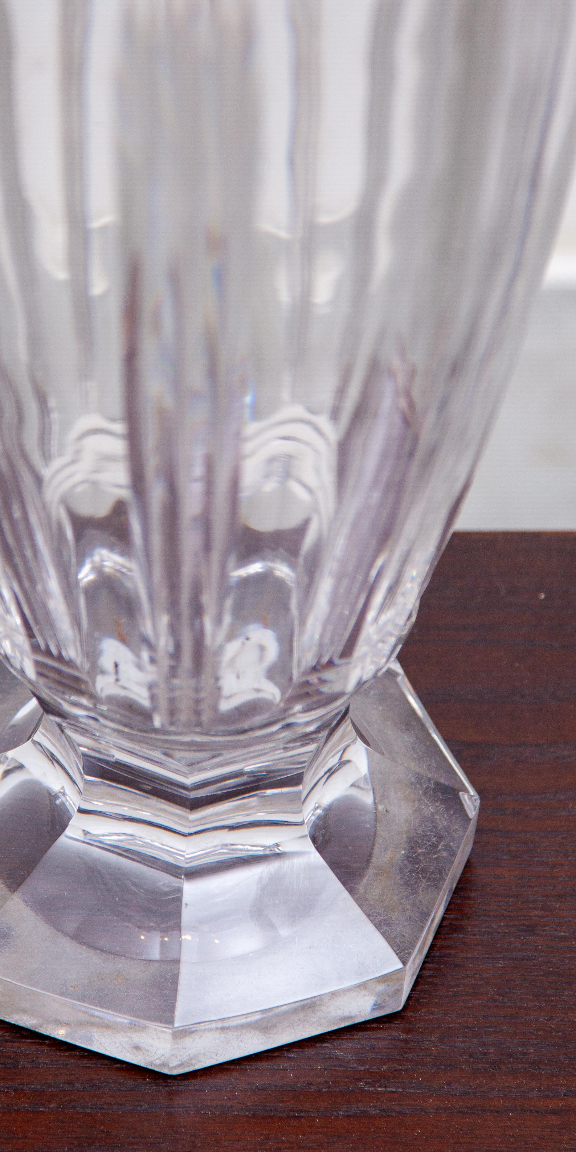 Große beeindruckende Kristallvase aus Val Saint Lamber-Kunstglas, Belgien im Angebot 3