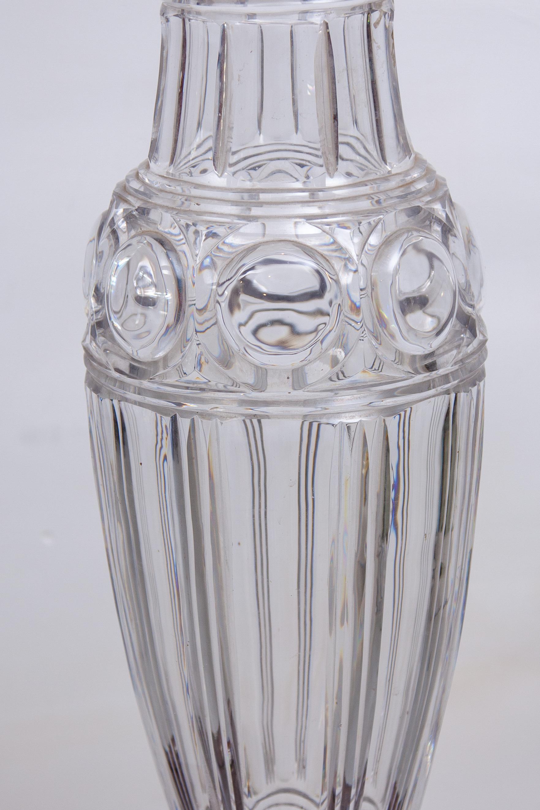 Große beeindruckende Kristallvase aus Val Saint Lamber-Kunstglas, Belgien im Zustand „Gut“ im Angebot in Antwerp, BE