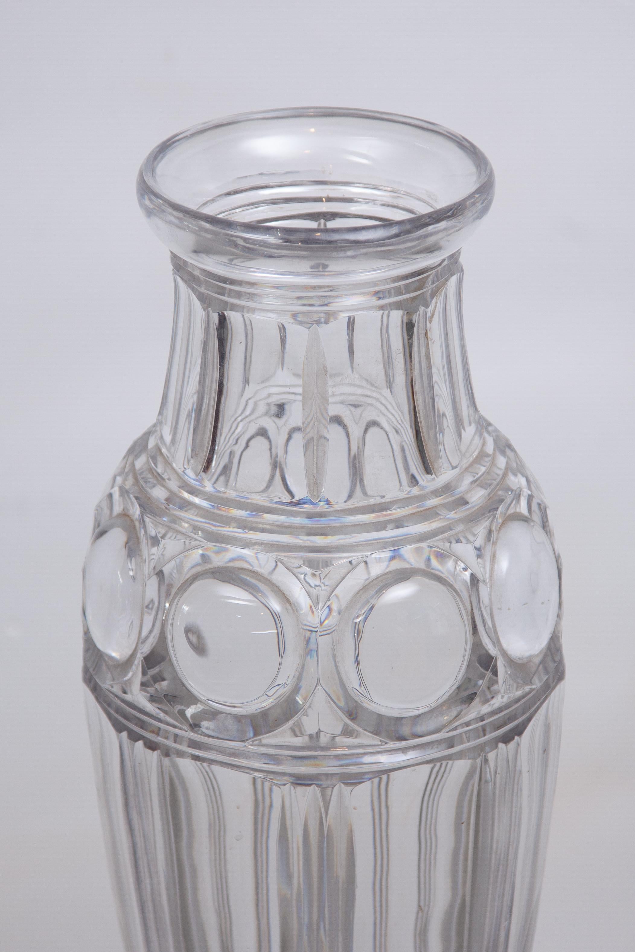 Große beeindruckende Kristallvase aus Val Saint Lamber-Kunstglas, Belgien im Angebot 2