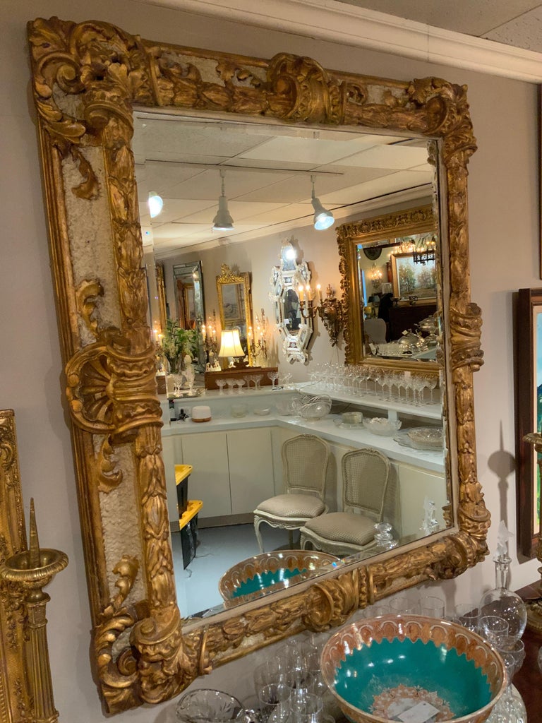 Grand miroir ancien avec cadre bois massif - Vintage by fabichka