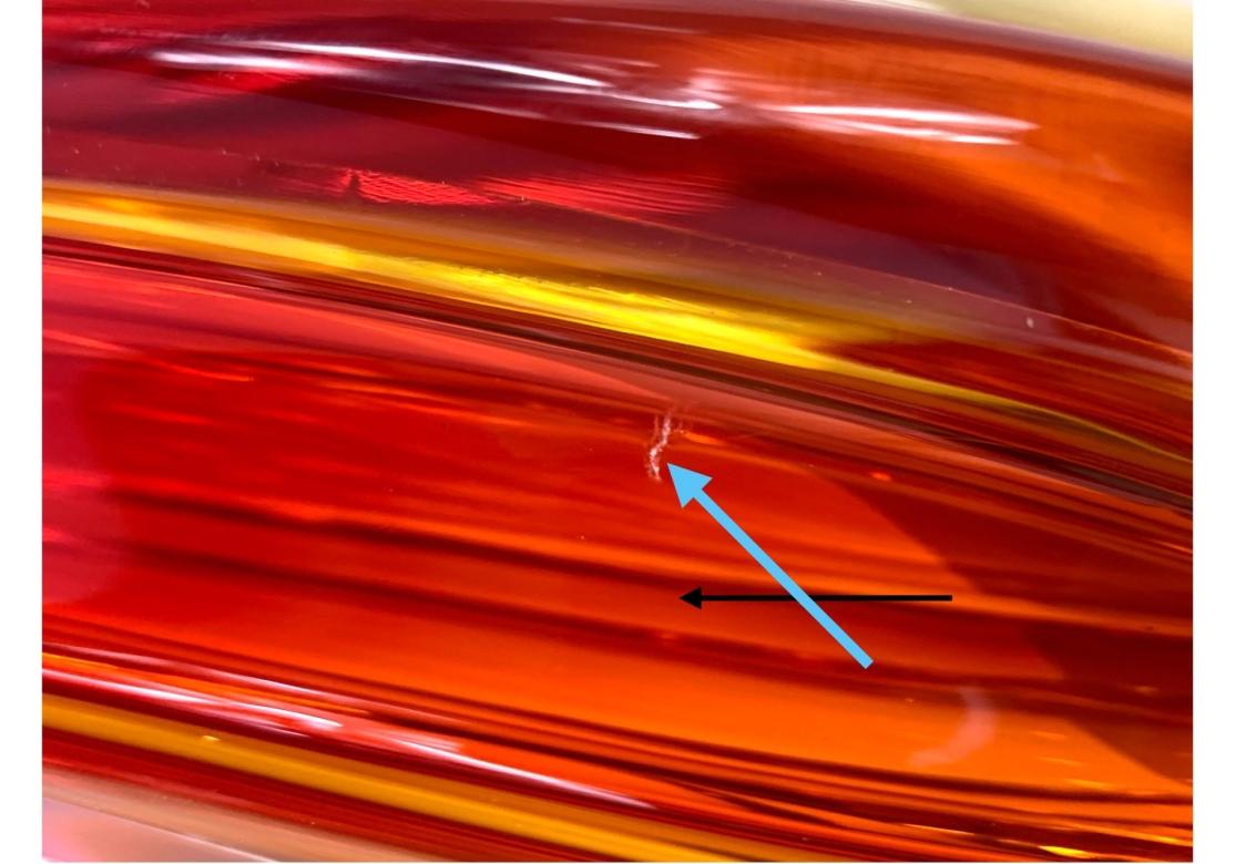 Vaso Sommerso di Murano a coste, grande e imponente, di colore rosso - Ambraina In condizioni buone in vendita a Bridgeport, CT