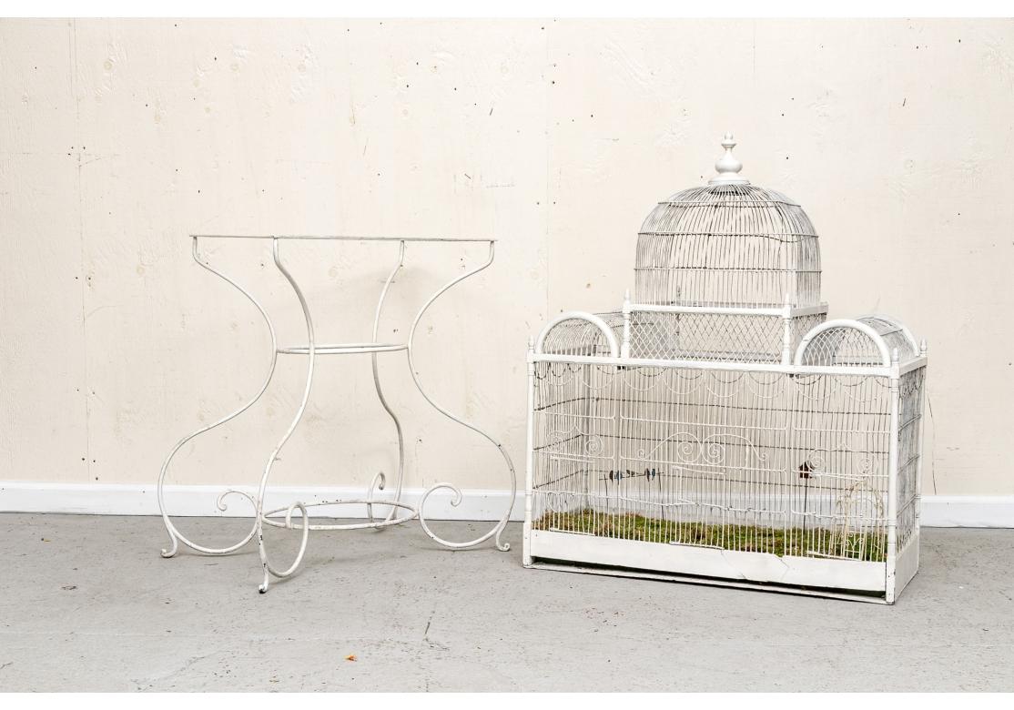 Large and  Decorative Birdcage On Stand For Sale 9