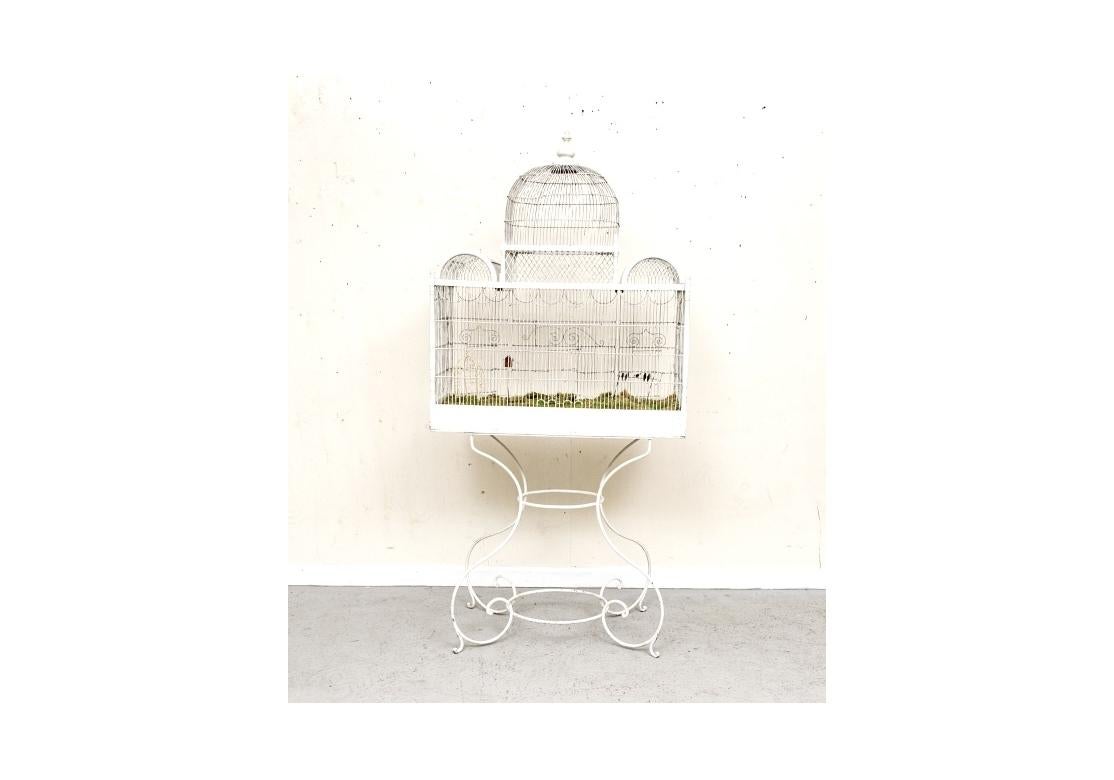 Large and  Decorative Birdcage On Stand For Sale 14