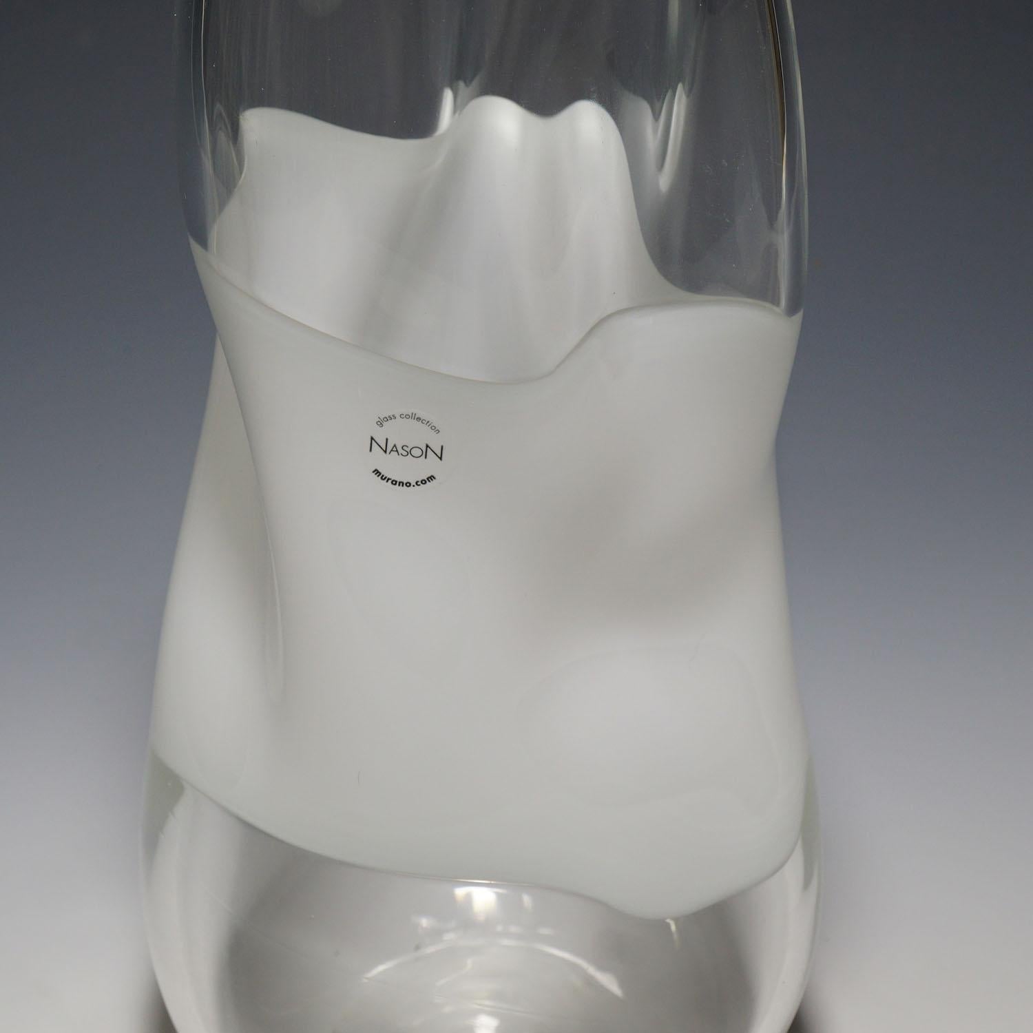20ième siècle Grand vase en verre d'art de Murano Incalmo par v. Nason & C., vers 1990 en vente
