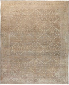 Grand tapis indien Amritsar Brown fait main en laine