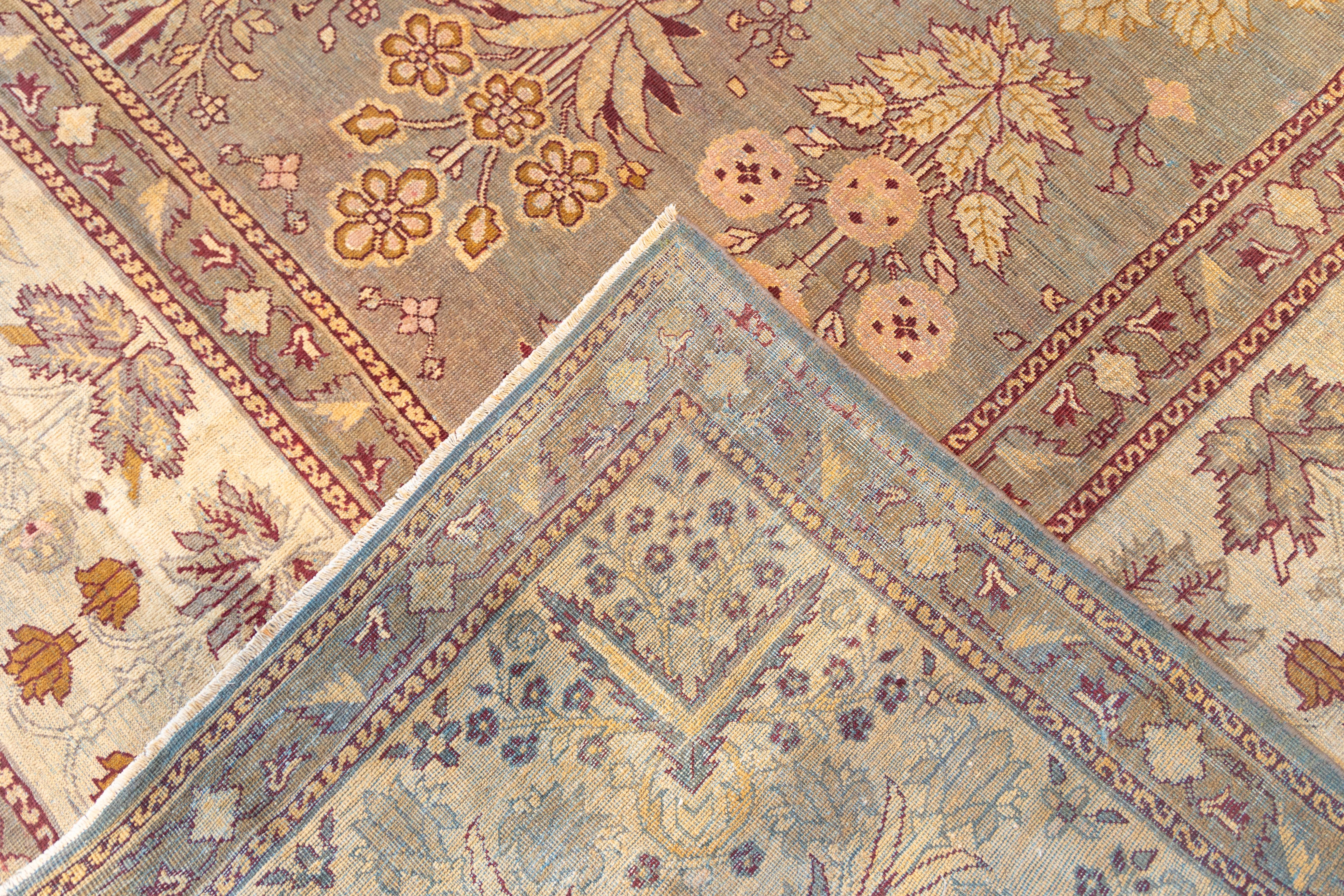 Indian Large indian Amritsar rug from late 19th cent. For Sale