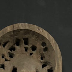 *Large Indian Carved Wooden Bas-Relief Depicting a Goddess, 20th Century