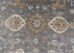 Large Hand-Knotted Oushak Rug 9'10 x 14'2