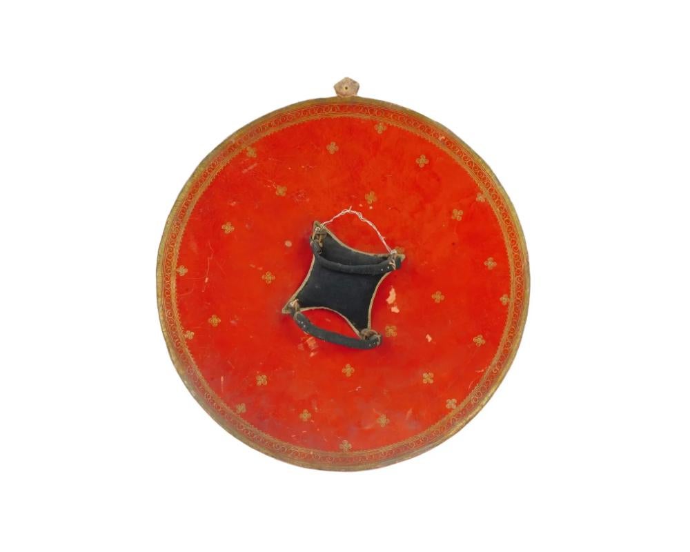 Unknown Large Indian Papier Mache Ceremonial Dhal Shield For Sale