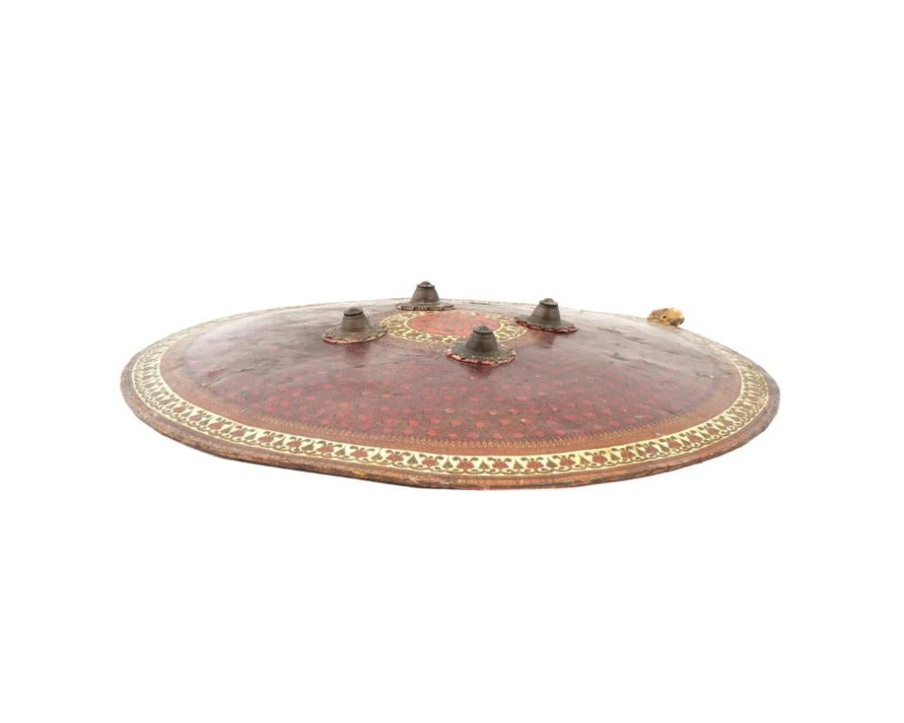 Large Indian Papier Mache Ceremonial Dhal Shield In Good Condition For Sale In Queens, NY