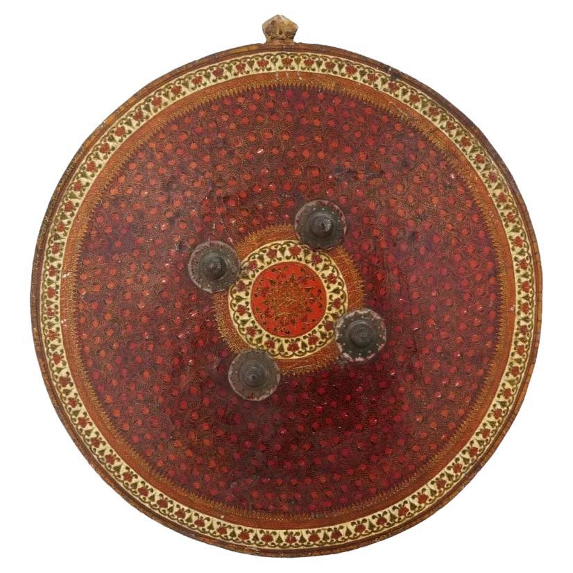Large Indian Papier Mache Ceremonial Dhal Shield