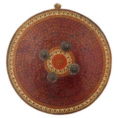 Antique Large Indian Papier Mache Ceremonial Dhal Shield
