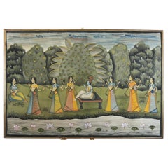 Grande peinture indienne de Pichhavai, 19ème siècle