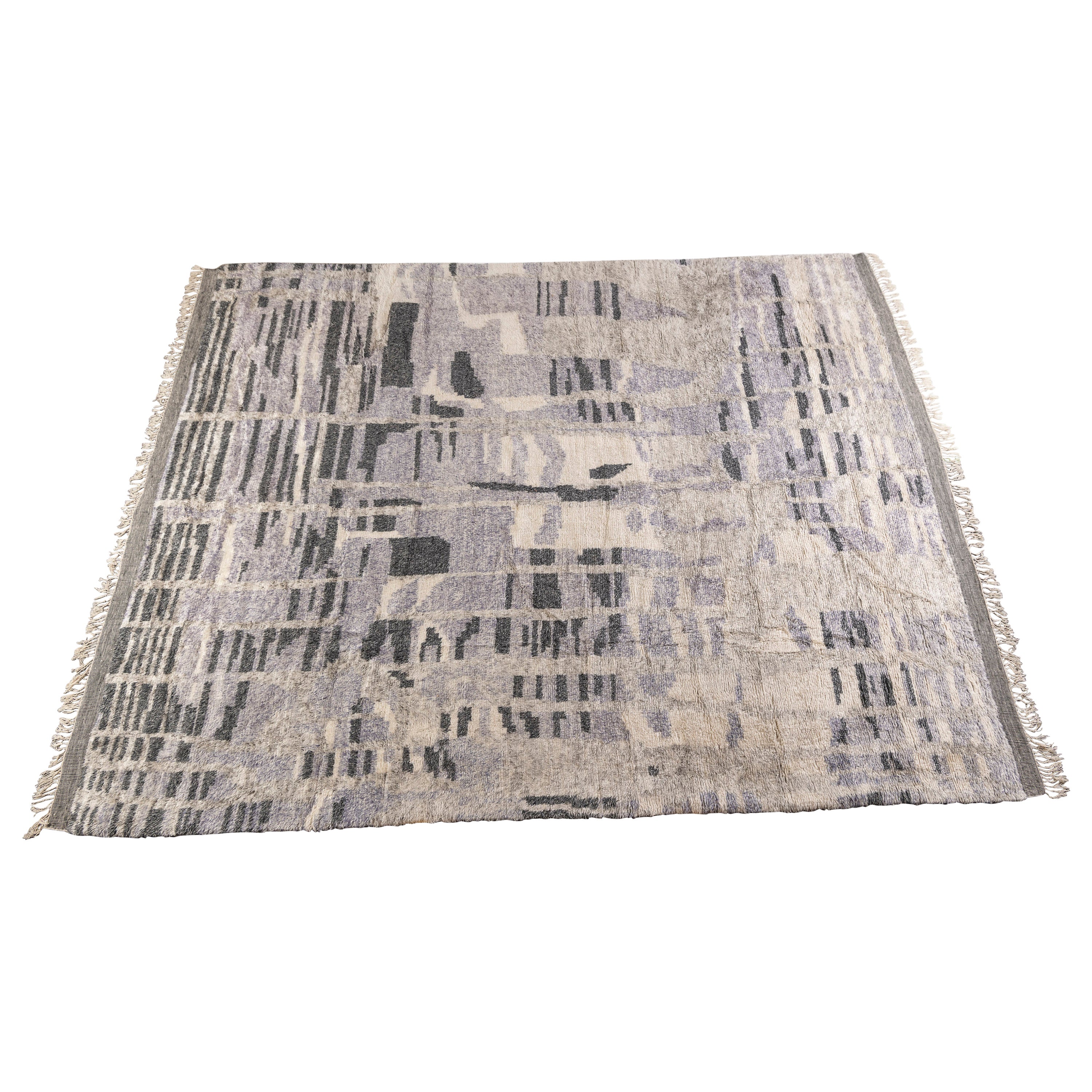 Alfombra india grande con motivos marroquíes en venta