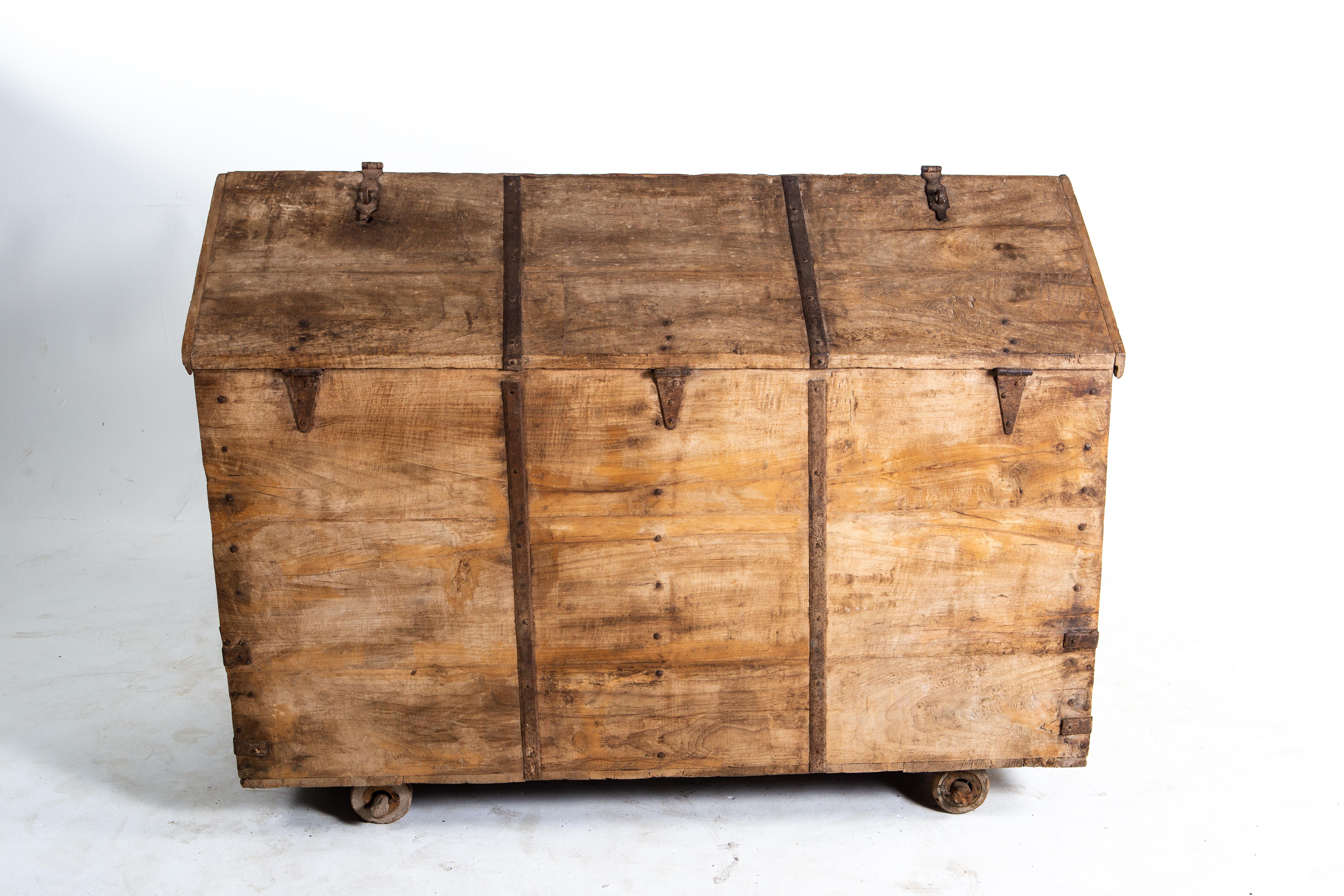large wood storage chest