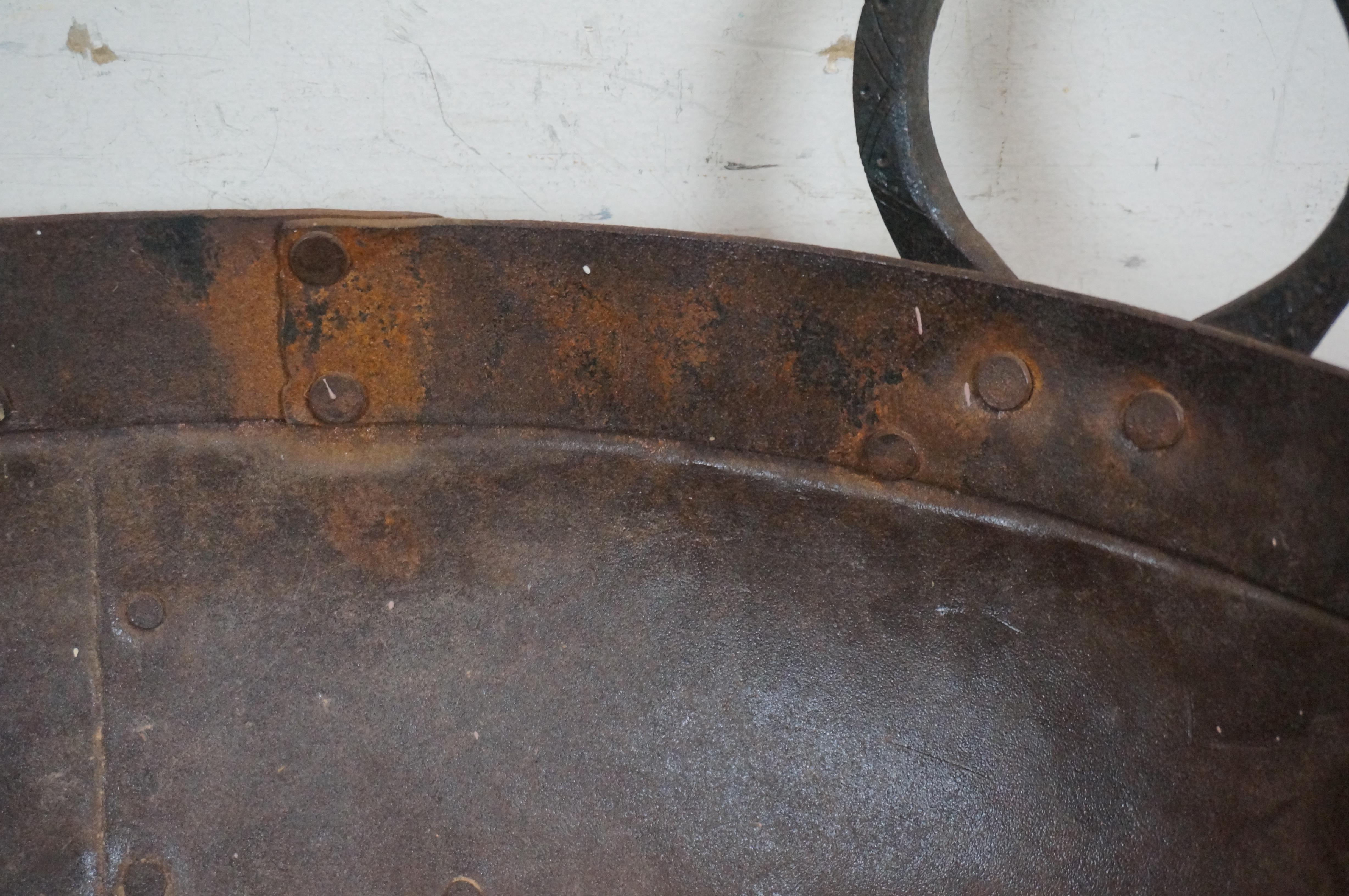 Large Indian Two Handle Iron Kadai Fire Pit Cooking Bowl Frying Pot Wok 22