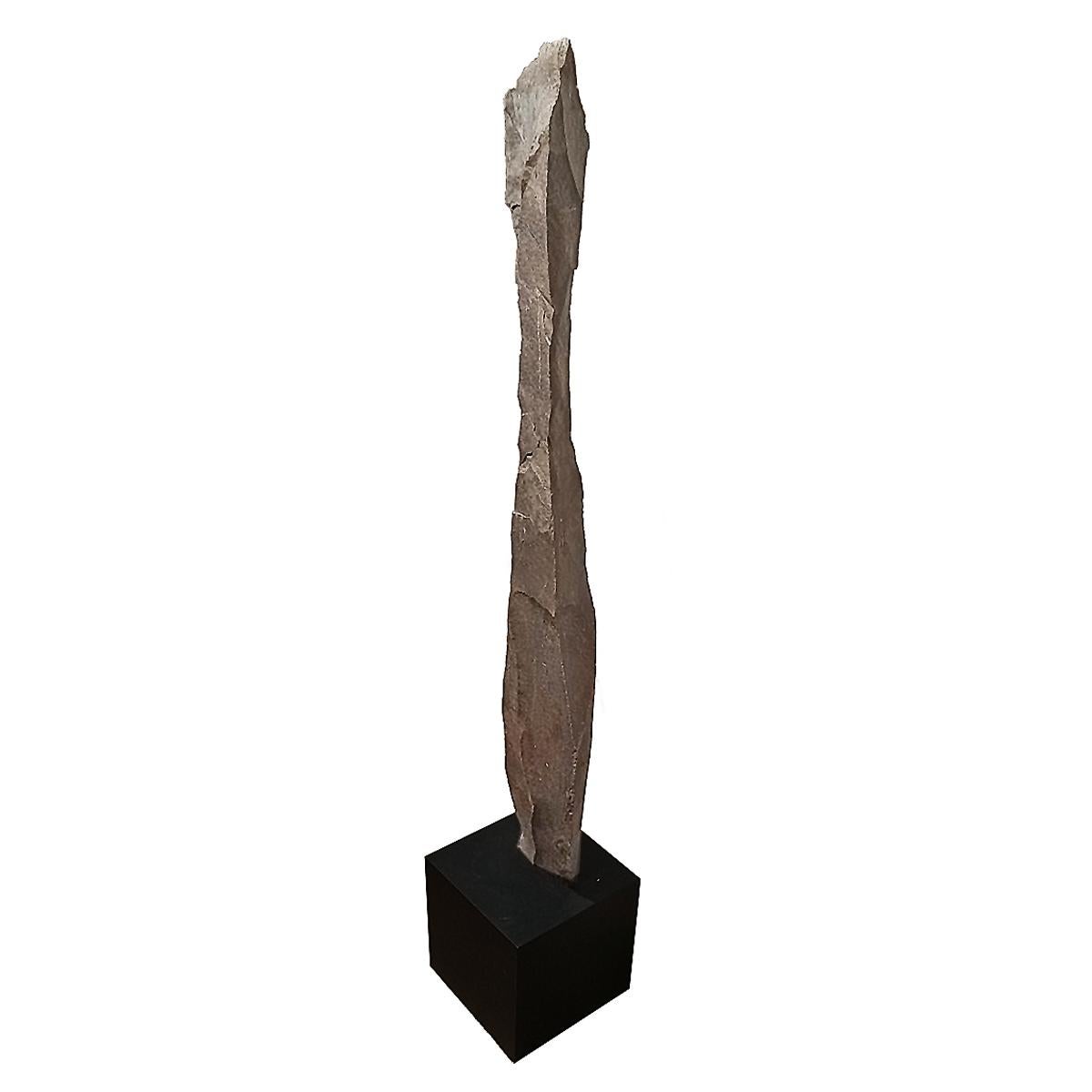 Hand-Carved Large Indonesian Stone Sculpture on Stand For Sale