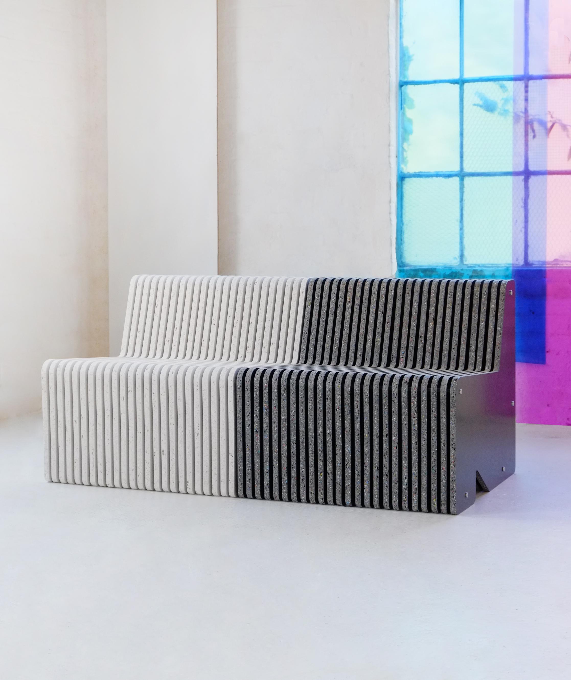 Large Architectural Indoor / Outdoor Jää Bench - 100% Recycled Plastic For Sale 1