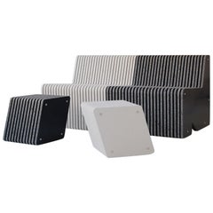 Sustainable Indoor or Outdoor Bench Seating - Jää Sofa and Side Table Set