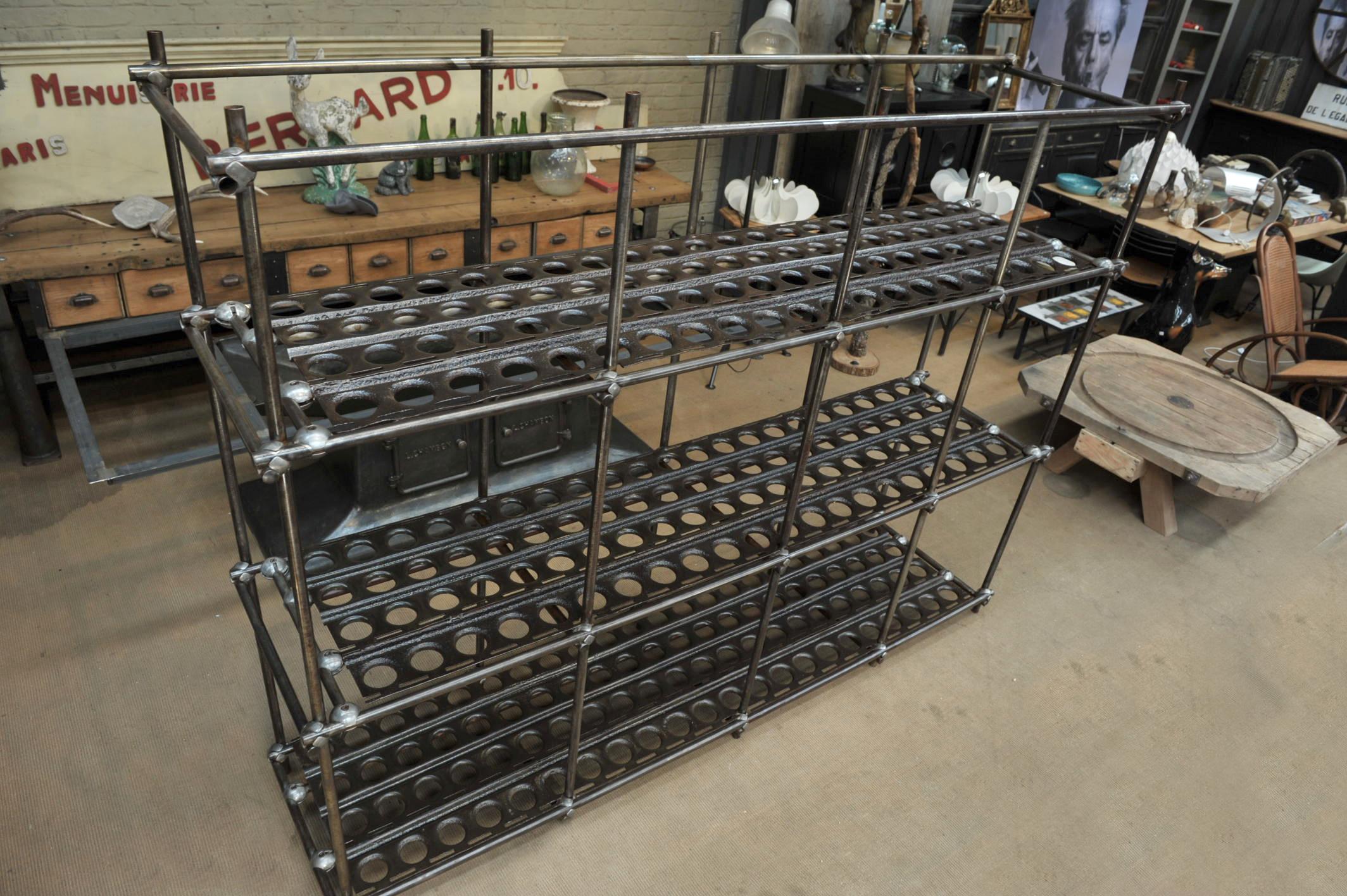 Large Industrial Adjustable Shelve from French Factory, circa 1950 For Sale 7
