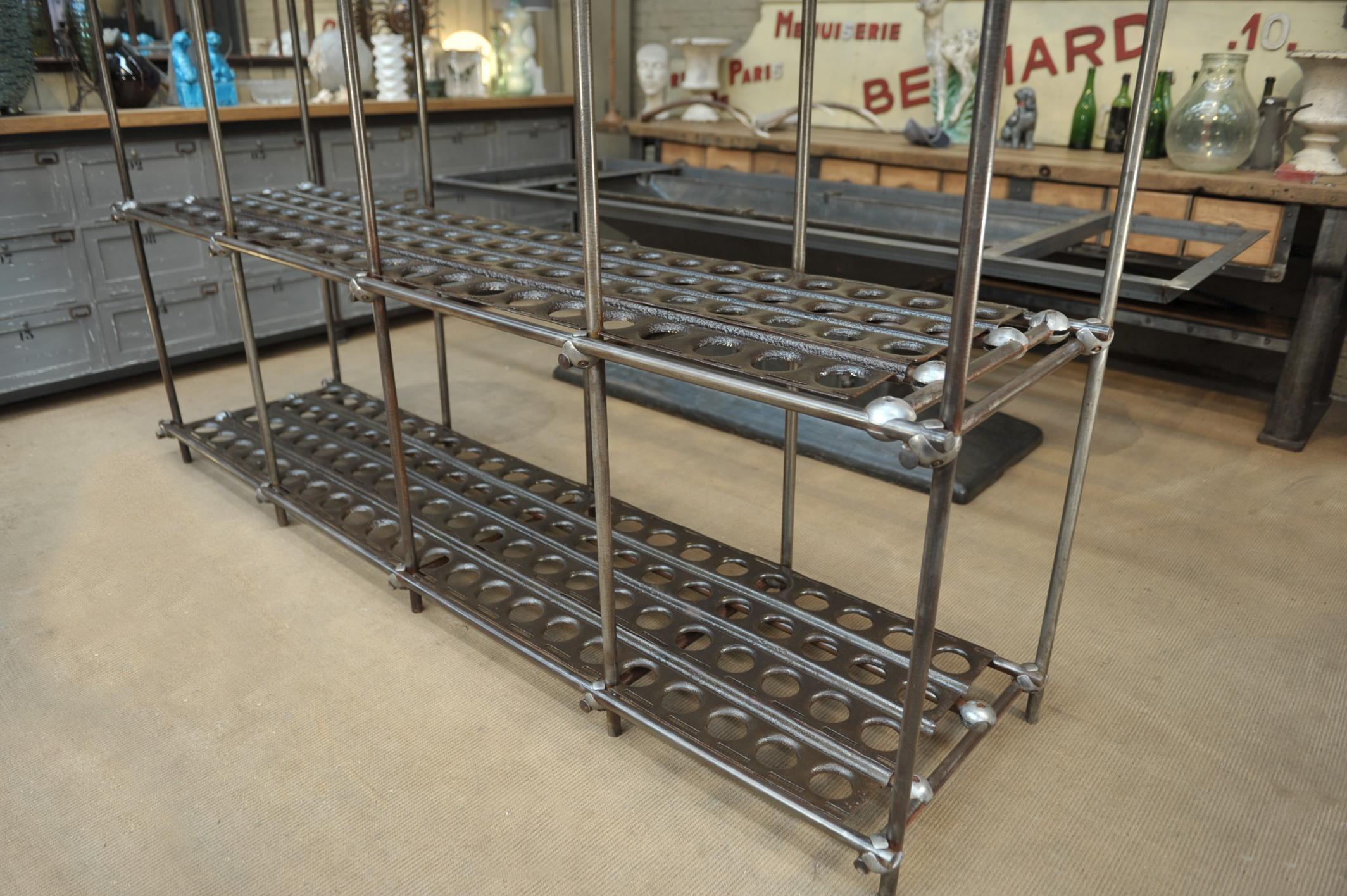 European Large Industrial Adjustable Shelve from French Factory, circa 1950 For Sale
