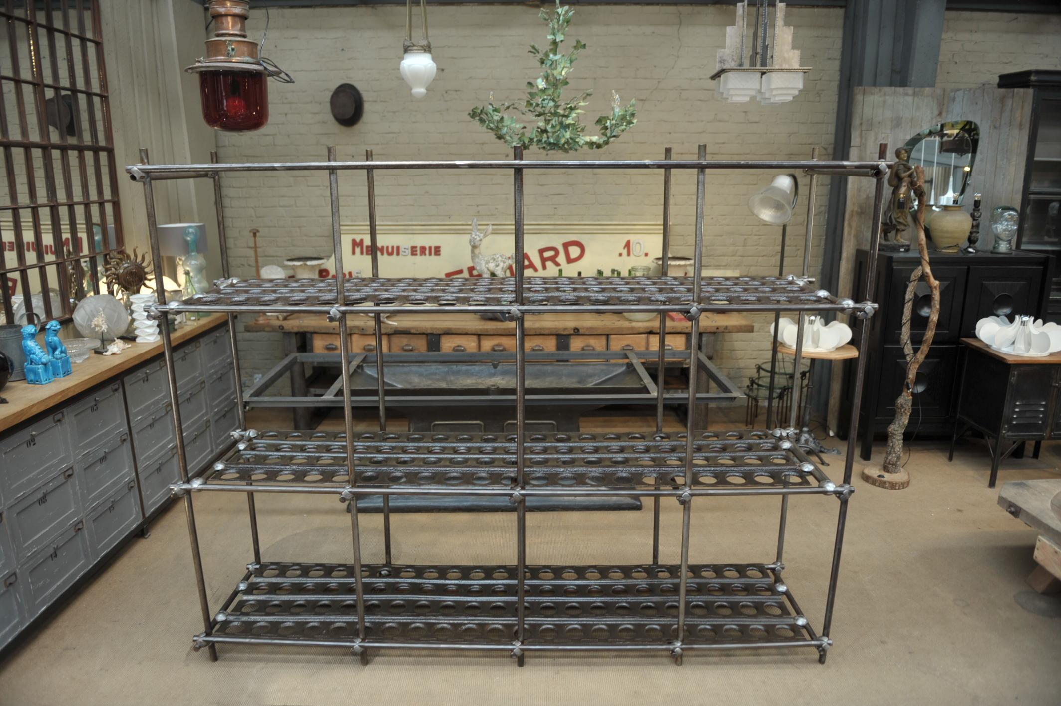 Large Industrial Adjustable Shelve from French Factory, circa 1950 For Sale 2