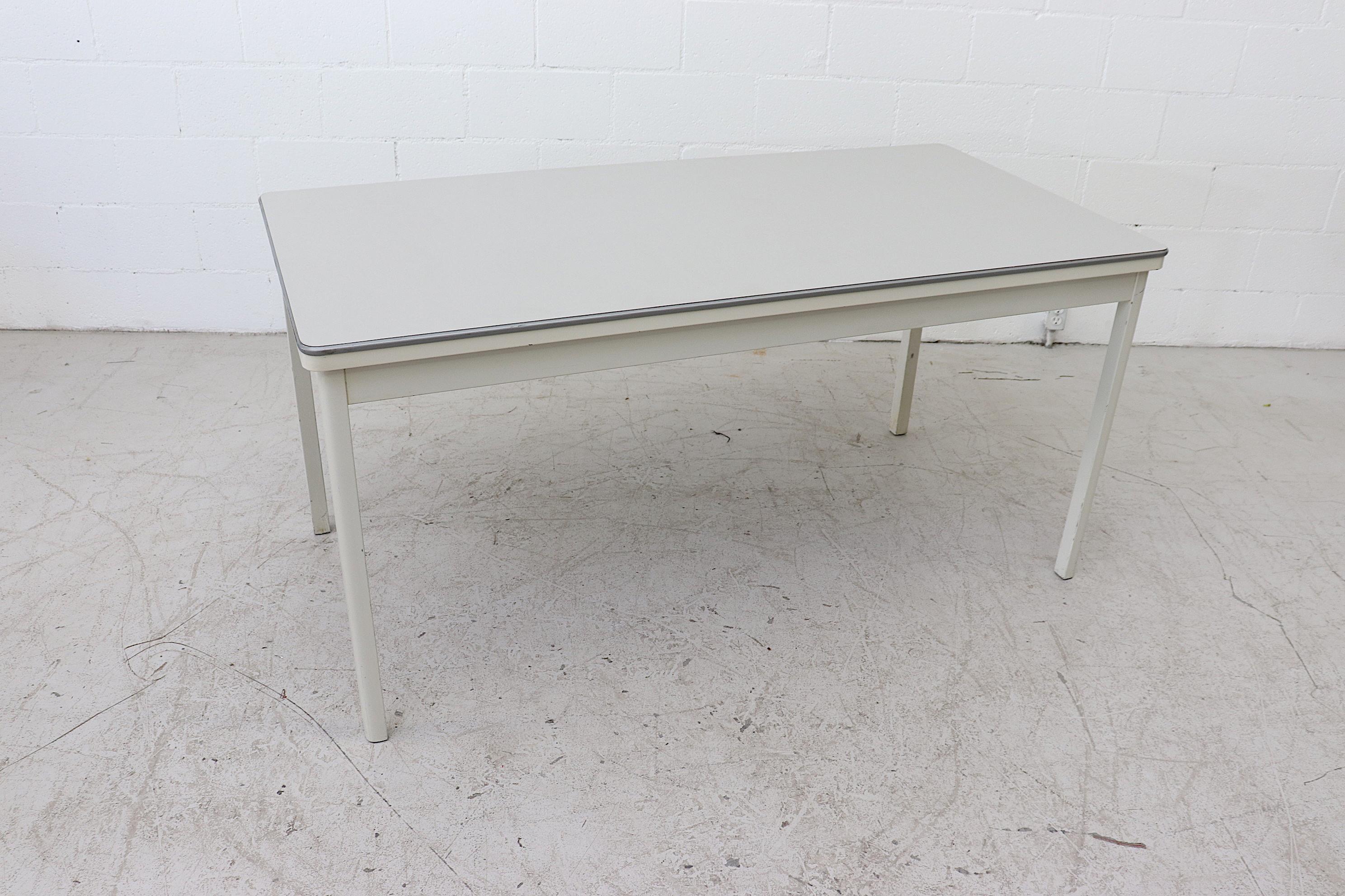 Enameled Large Industrial Ahrend de Cirkel Dining or Conference Table