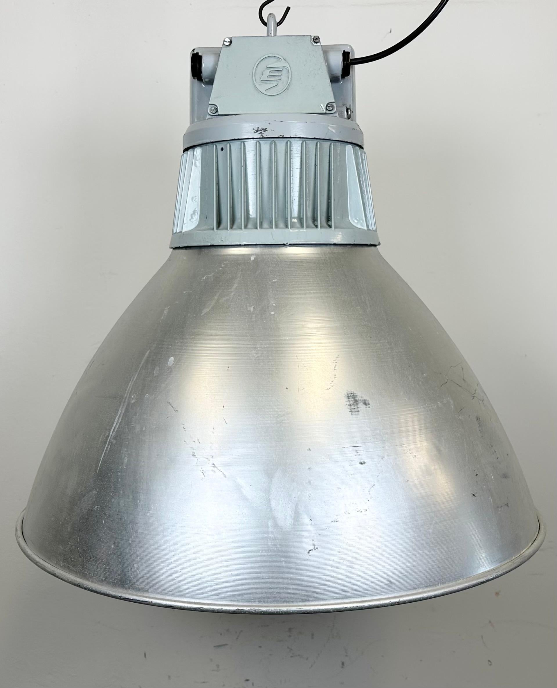 Czech Large Industrial Aluminium Pendant Light from Elektrosvit, 1960s For Sale
