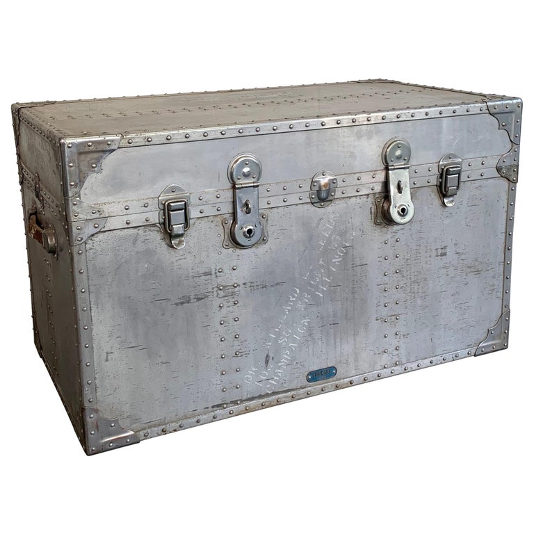Large Industrial Aluminum Military Trunk at 1stDibs
