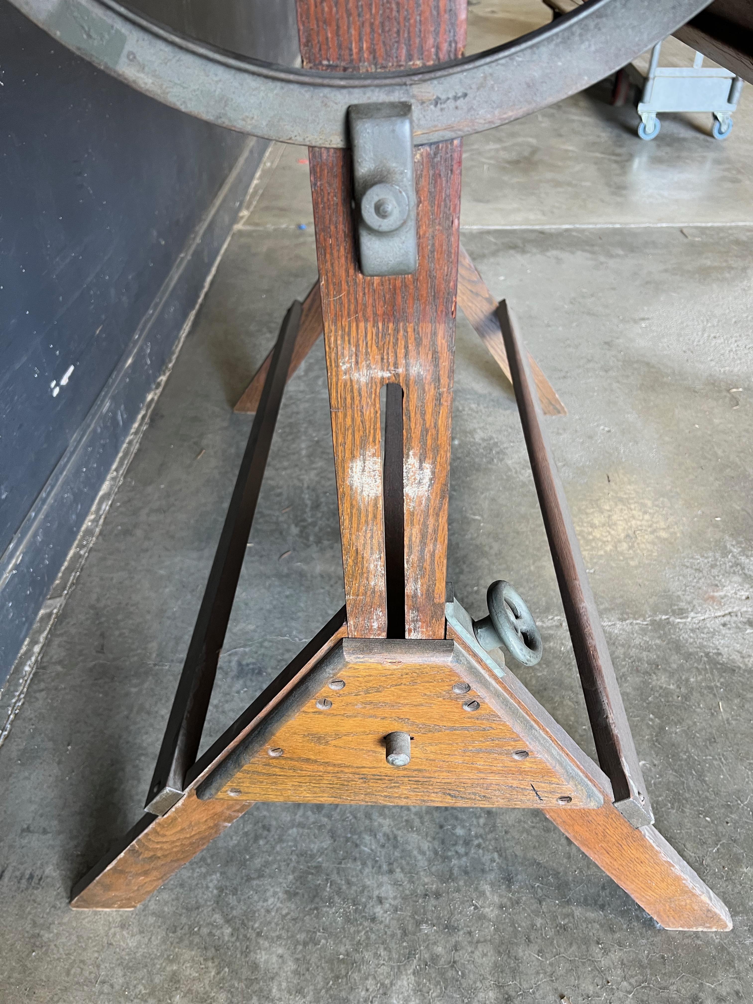 vintage wood drafting table