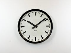 Large Industrial Bakelite Factory Wall Clock from Pragotron, 1960s