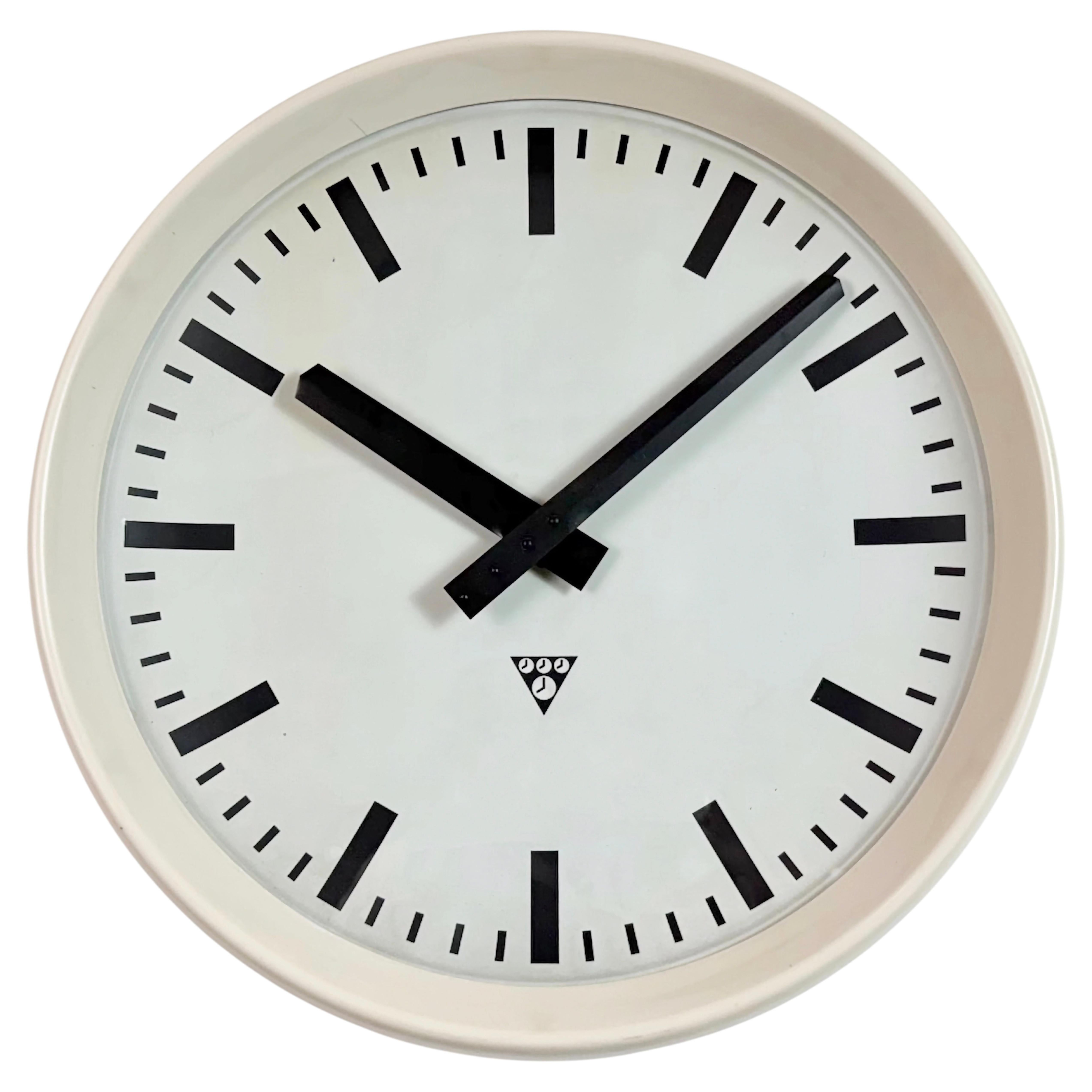 Large Industrial Bakelite Factory Wall Clock from Pragotron, 1960s