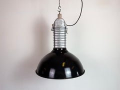 Large Industrial Black Enamel Factory Pendant Lamp from Philips, 1960s