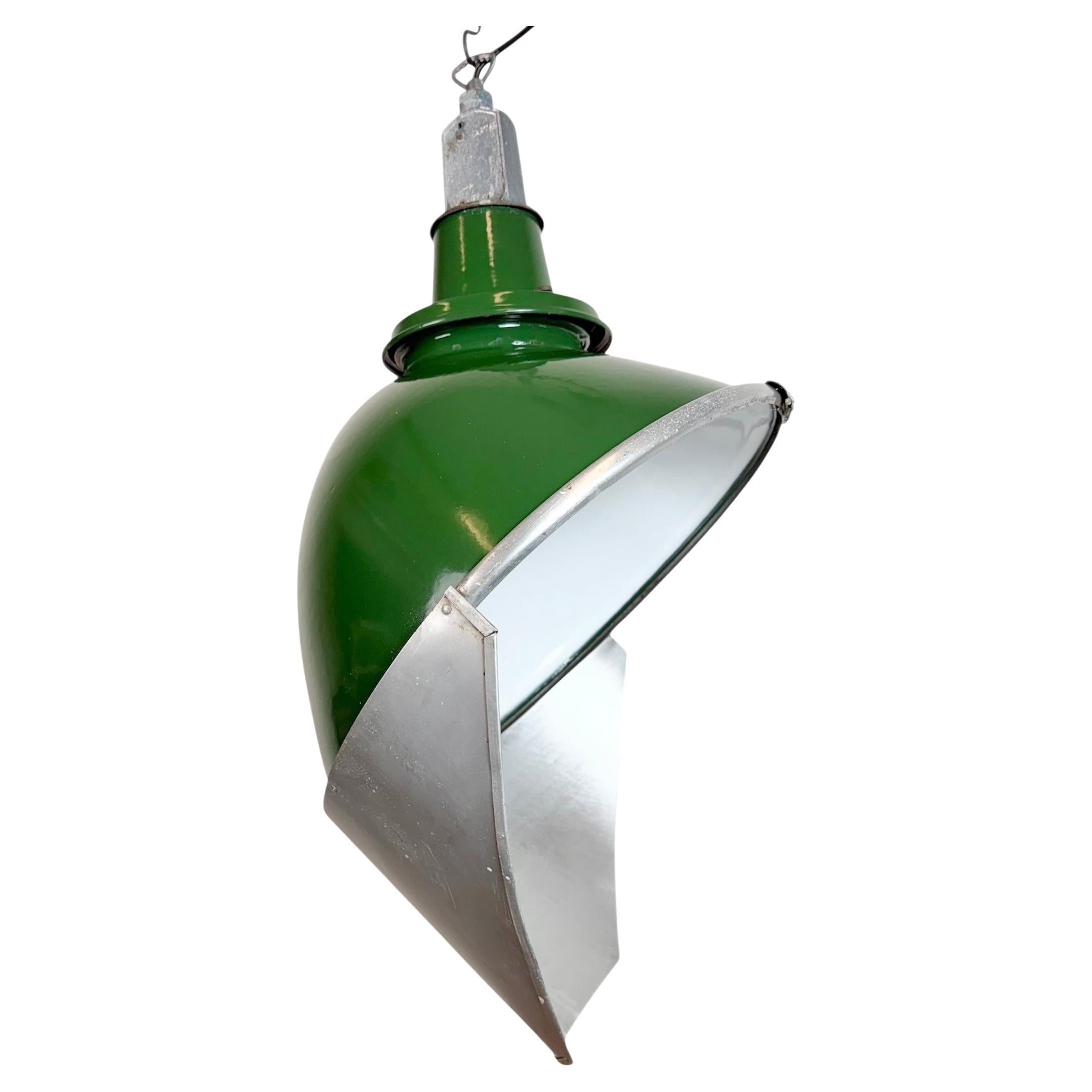 Large Industrial British Green Enamel Factory Pendant Lamp from Benjamin, 1960s For Sale