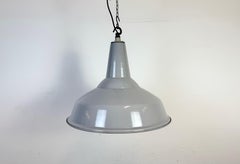 Large Industrial British Grey Enamel Factory Pendant Lamp from Benjamin, 1960s