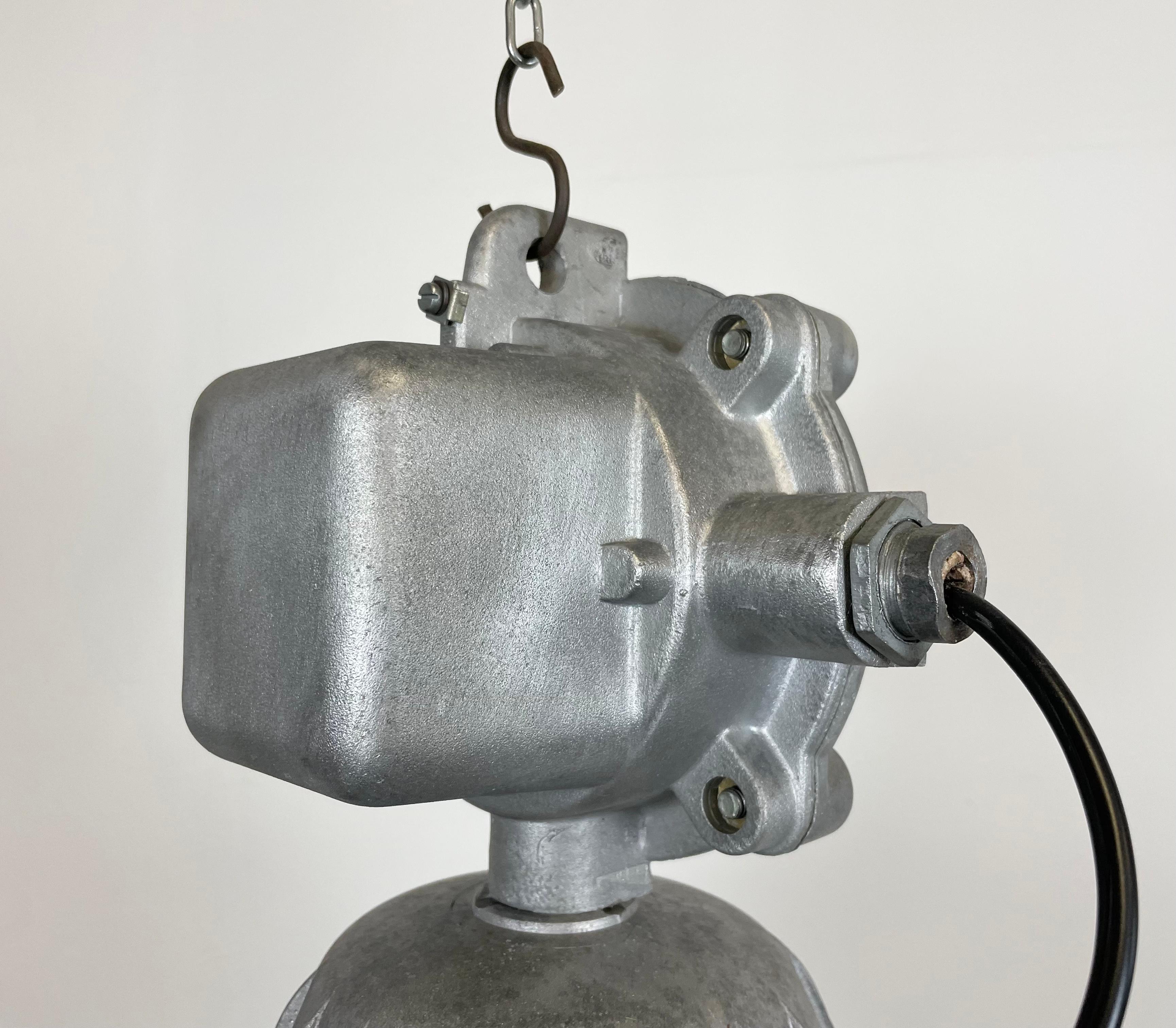 Large Industrial Cast Aluminium Cage Pendant Light, 1970 5