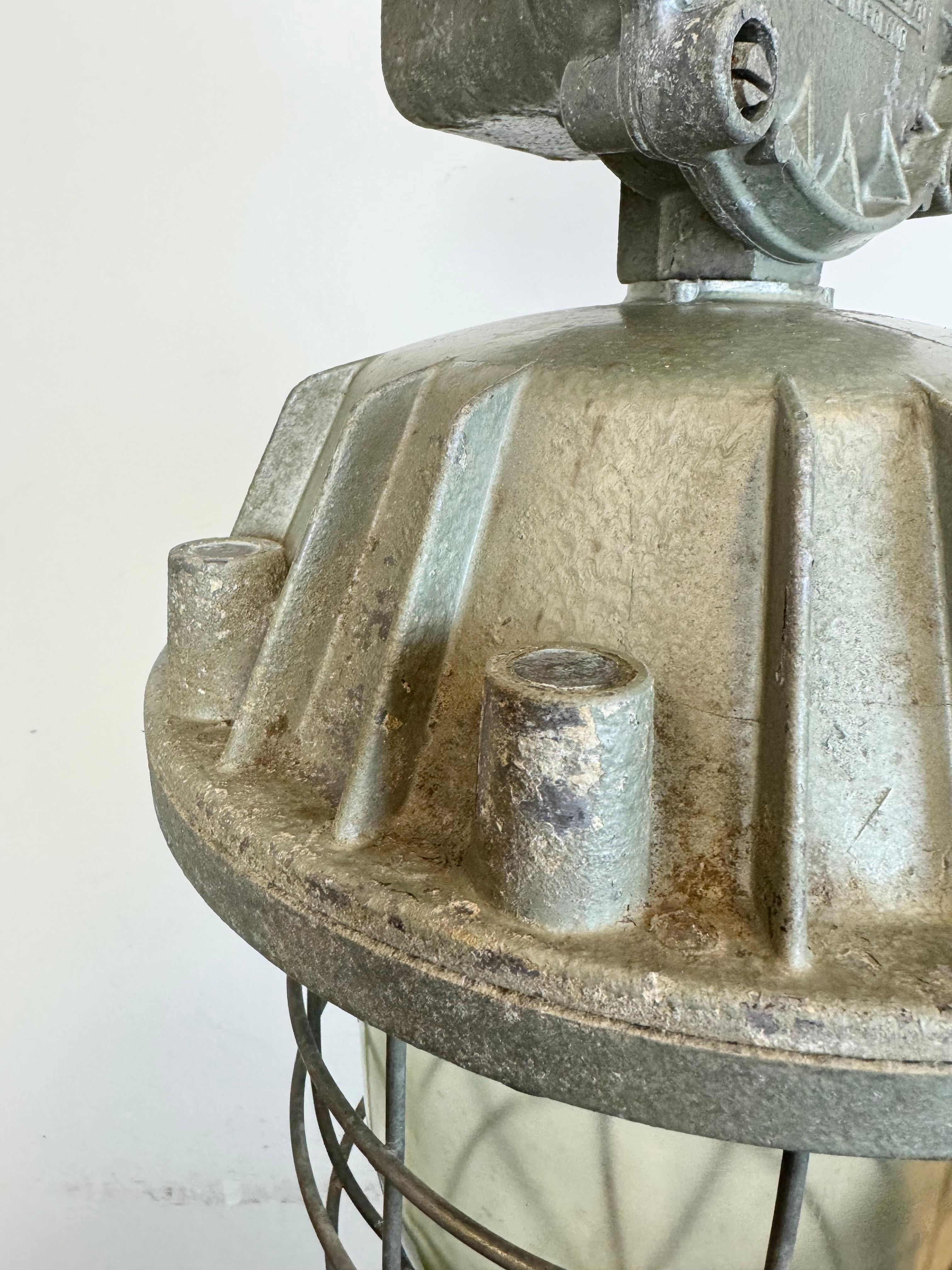 Large Industrial Cast Aluminium Cage Pendant Light from Zaos, 1970s For Sale 7