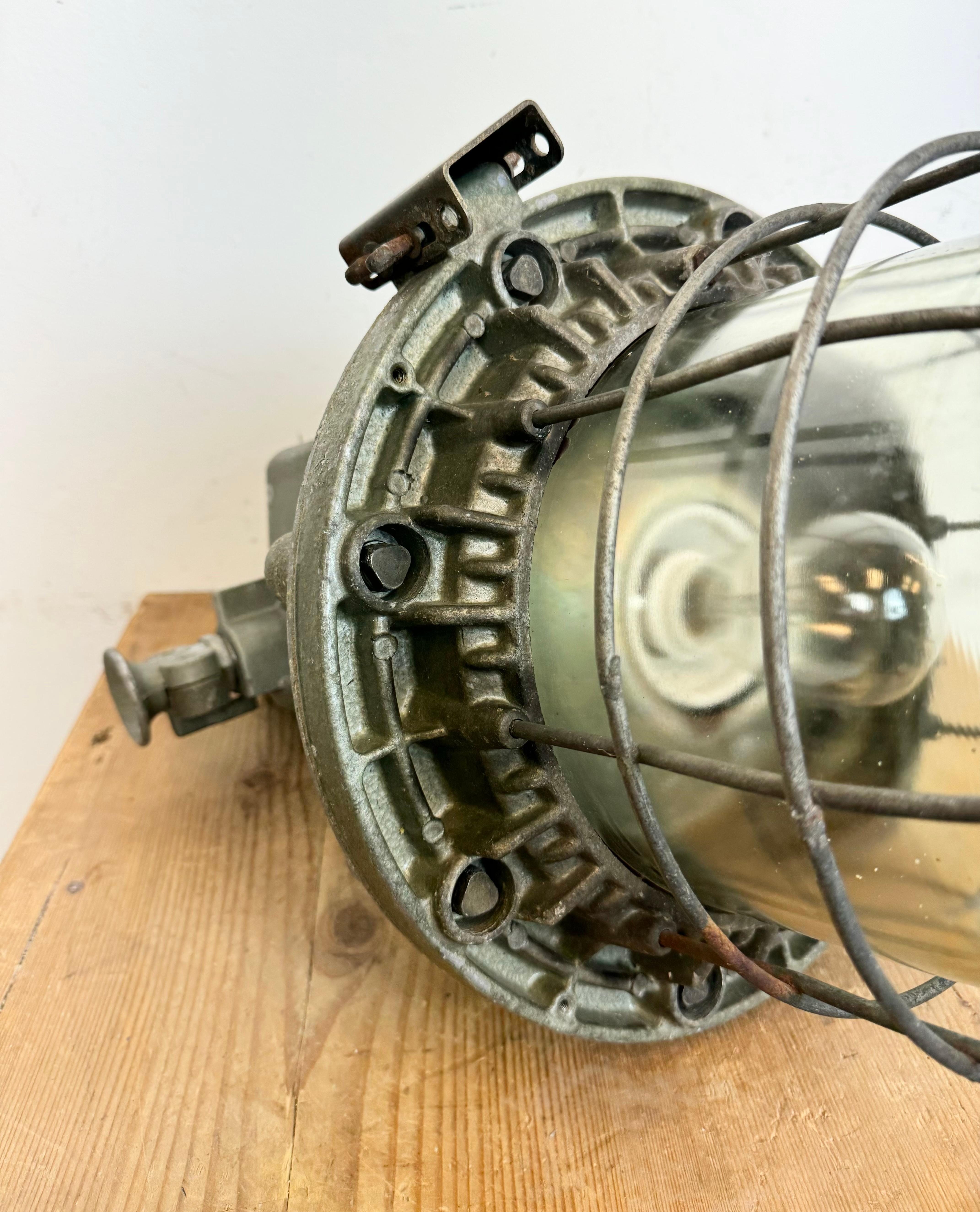 Large Industrial Cast Aluminium Cage Pendant Light from Zaos, 1970s For Sale 9