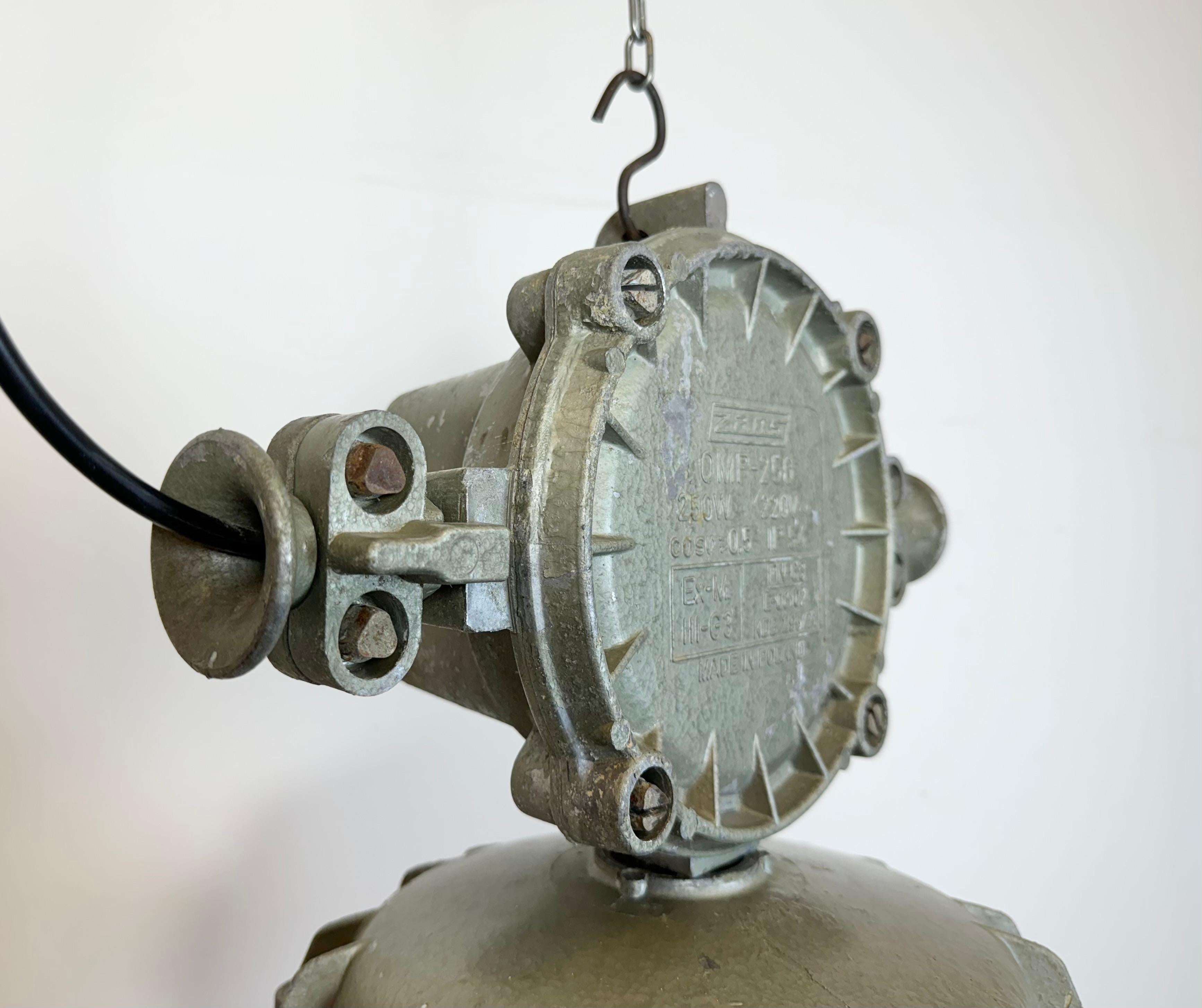 Large Industrial Cast Aluminium Cage Pendant Light from Zaos, 1970s For Sale 2