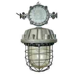 Large Industrial Cast Aluminium Cage Pendant Light from Zaos, 1970s