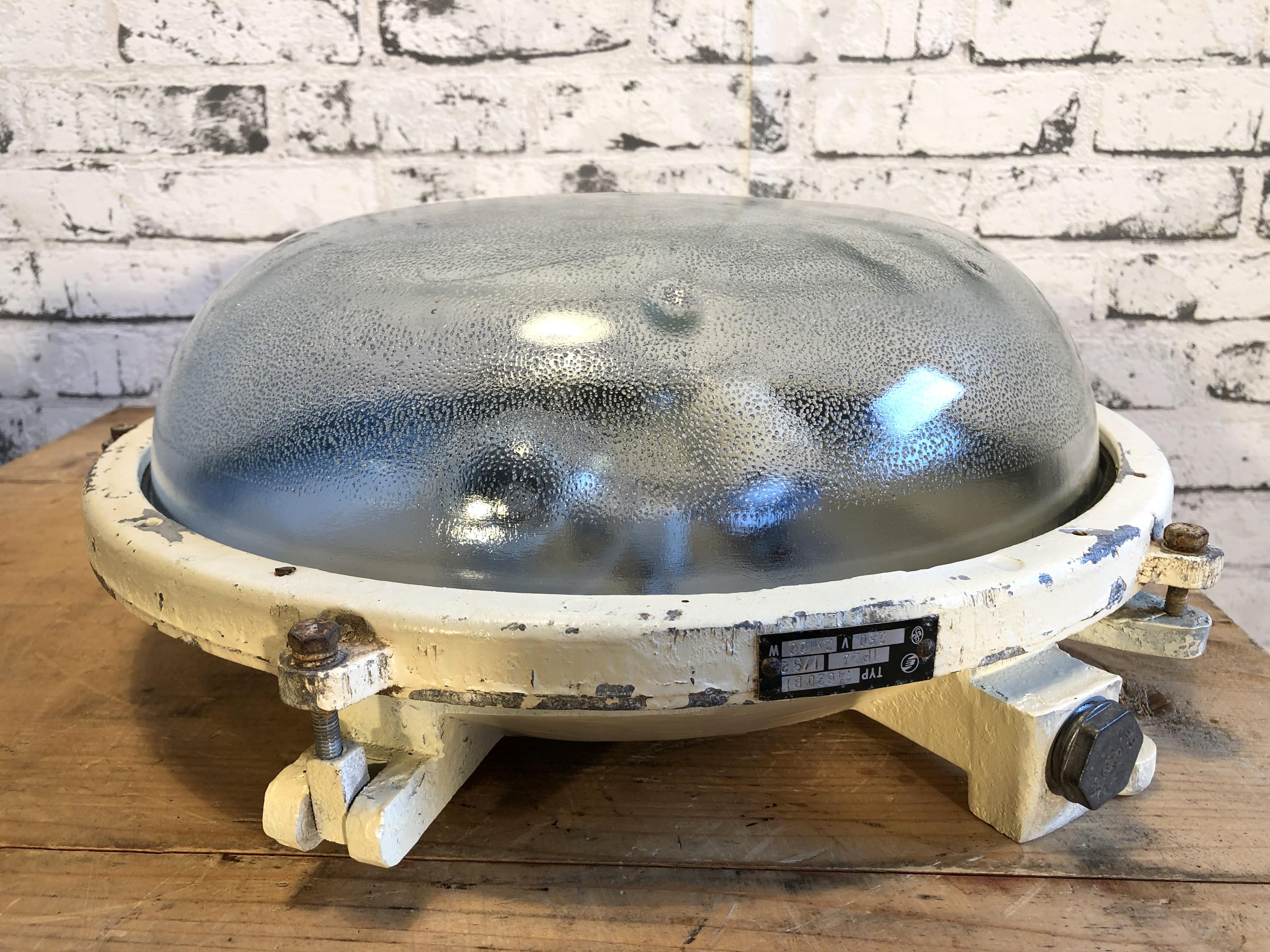 Late 20th Century Large Industrial Cast Aluminium Wall or Ceiling Lamp, 1970s