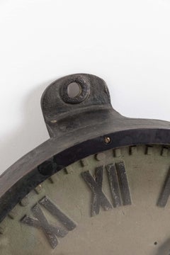 Large Industrial Cast Iron Gents of Leicester Factory Wall Clock, c.1930