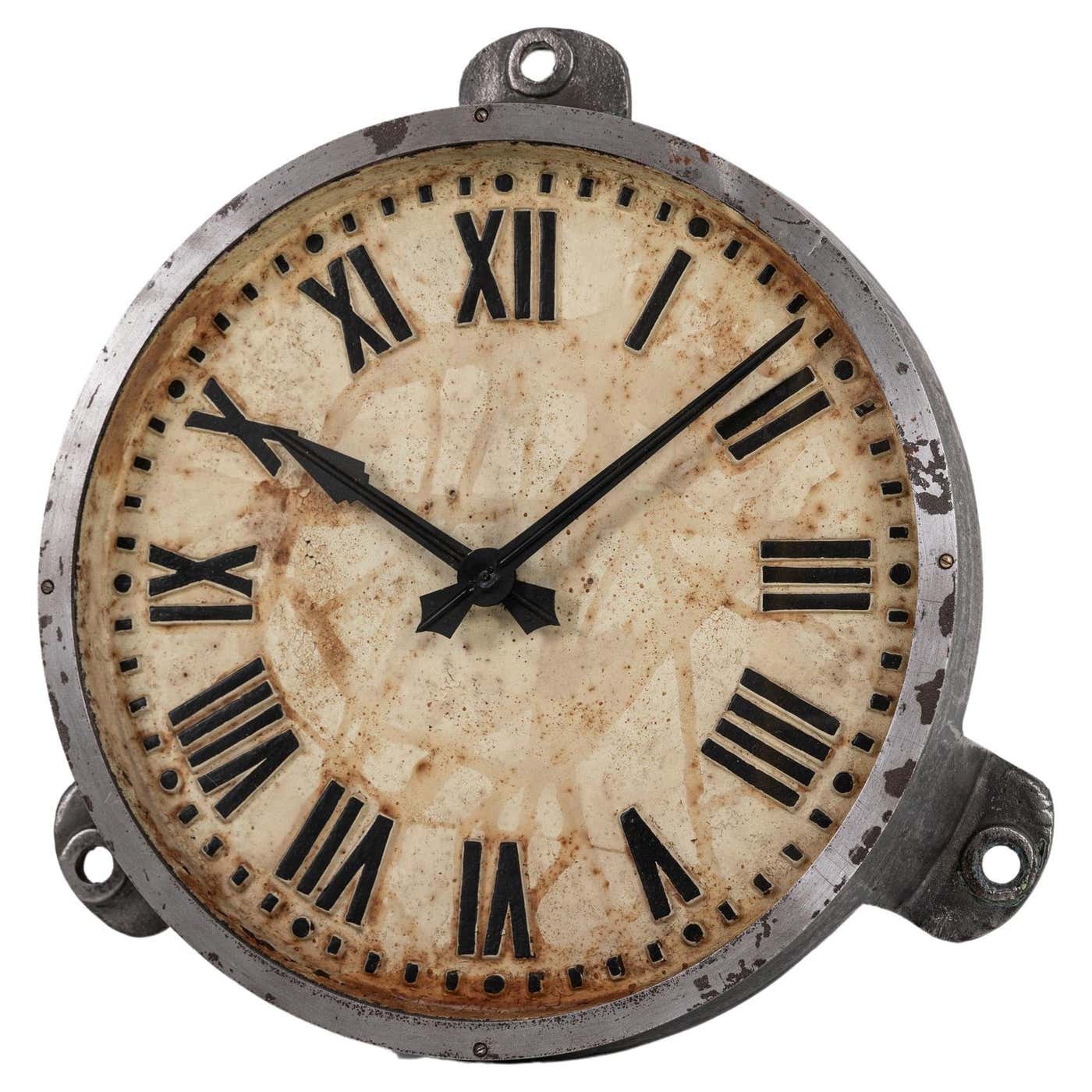 Large Industrial Cast Iron Gents of Leicester Factory Wall Clock, circa ...