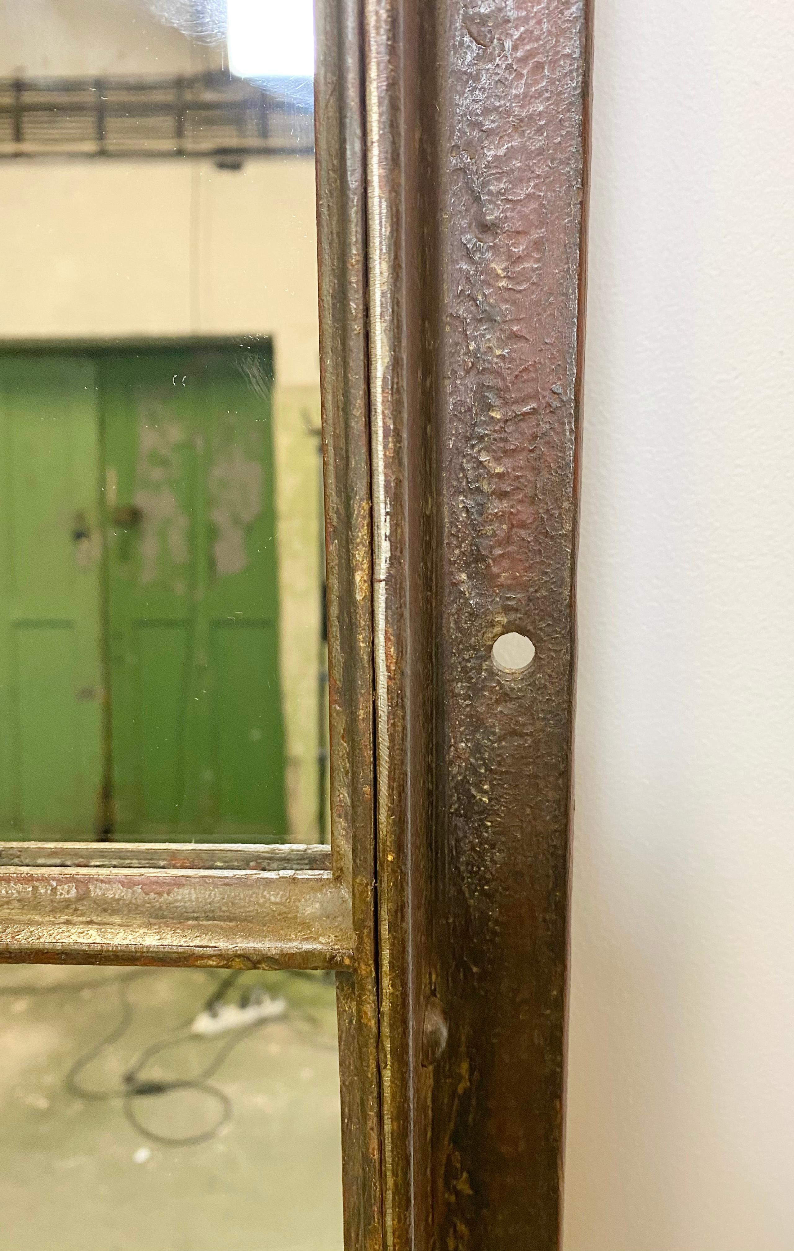 Large Industrial Cast Iron Window with Mirror, 1930s In Good Condition In Kojetice, CZ
