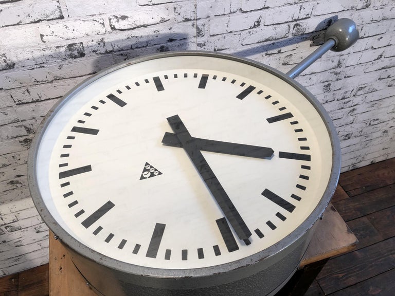 Large Industrial Double Sided Railway or Factory Clock ...