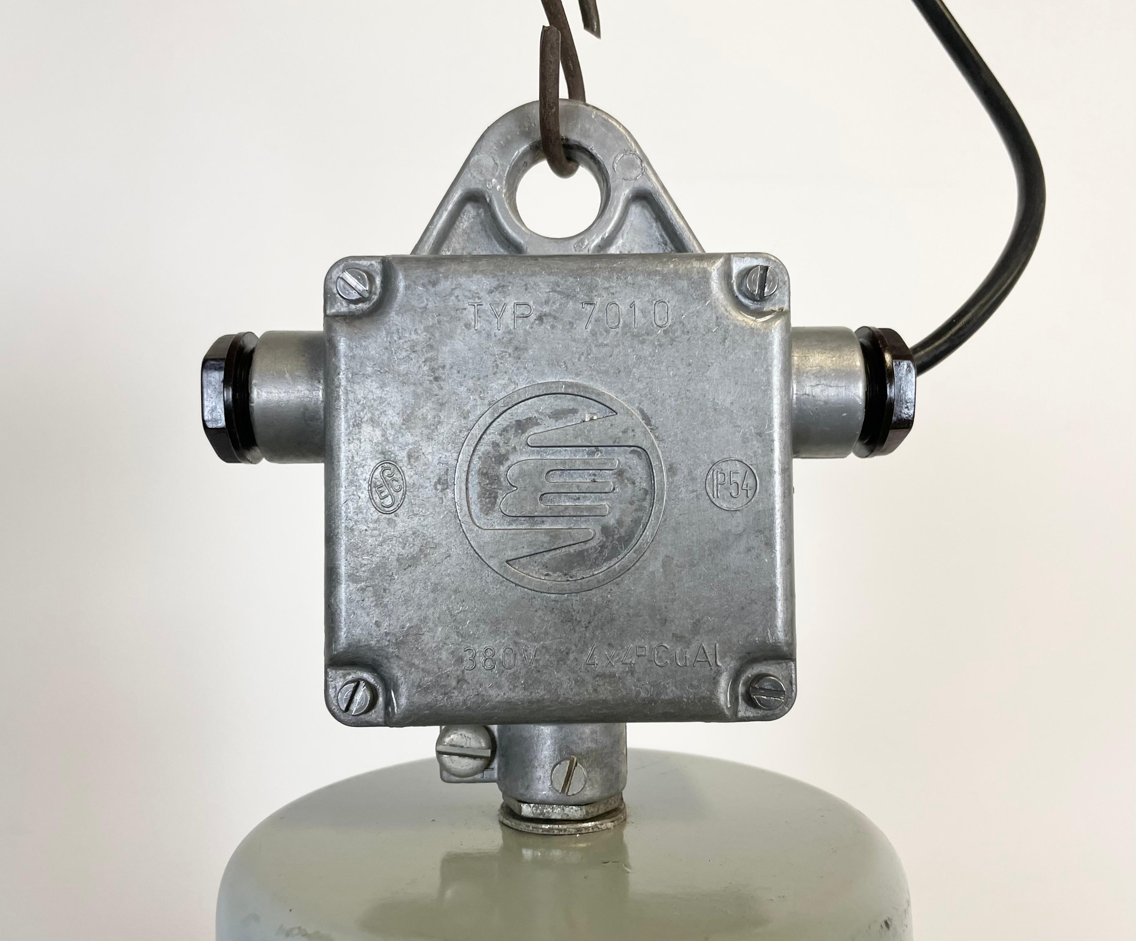 20th Century Large Industrial Enamel Factory Pendant Lamp from Elektrosvit, 1960s For Sale